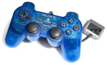 Gamepad DualShock (Clear Blue) (used) (Sony PlayStation 1) (PS1)